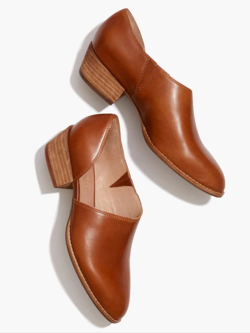 Madewell Lucie Leather D'Orsay Block Heel - Tan Size 10